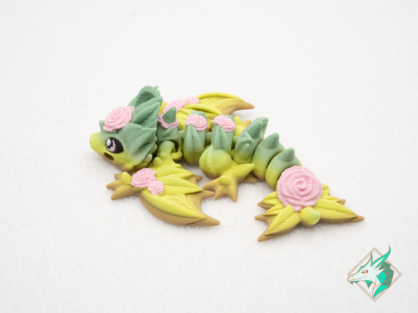 Petit Dragon en Roses - Porte-clés