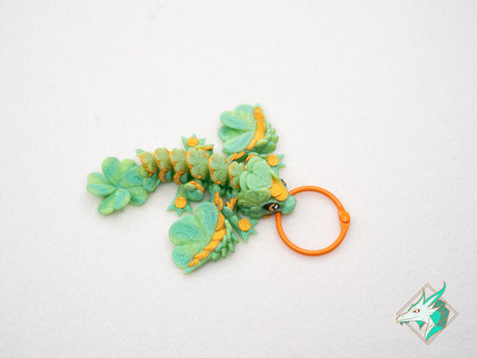Petit Dragon Trèfle Porte-Bonheur - Porte-clés