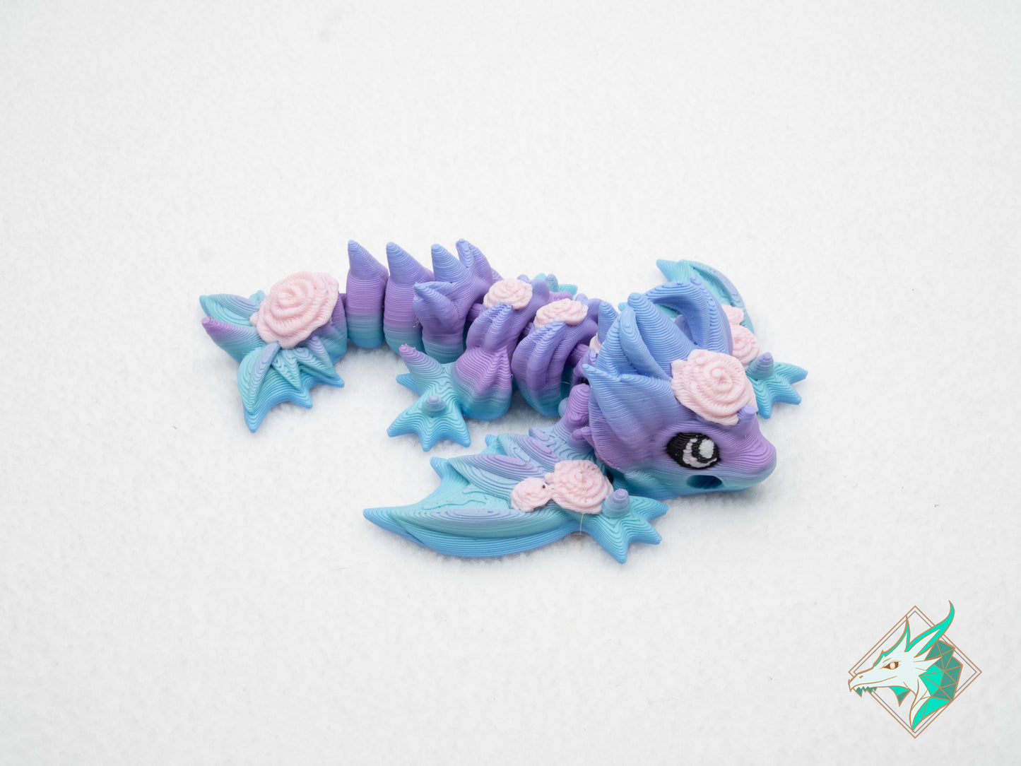 Petit Dragon en Roses - Porte-clés