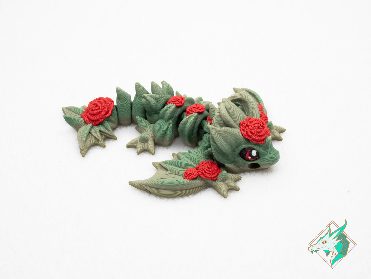 Petit Dragon en Roses - Porte-clés
