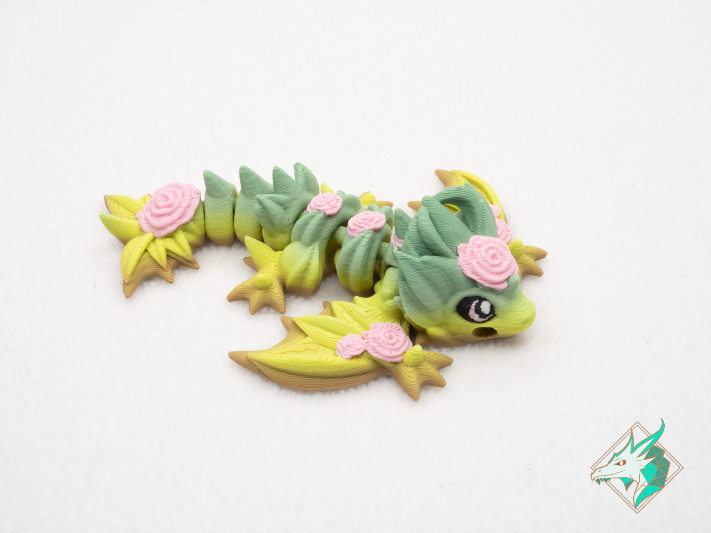 Petit Dragon en Roses - Porte-clés