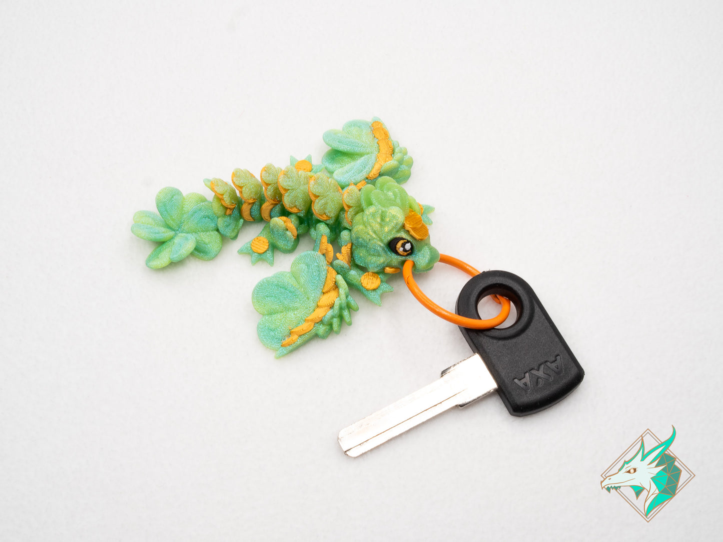 Tiny Lucky Clover Dragon - Keychain