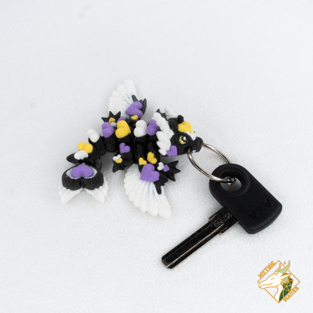 Klein Cupido Harten Draakje - Sleutelhanger